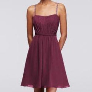 David's Bridal Wine Bridesmaids Dress Unaltered Size 6